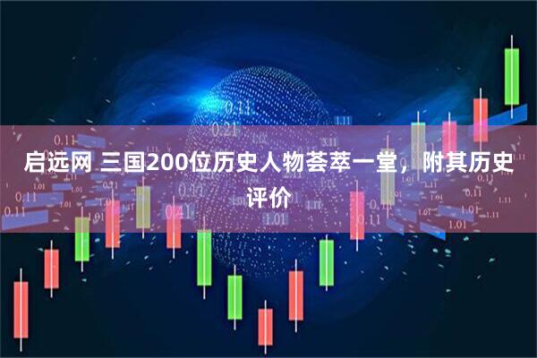 启远网 三国200位历史人物荟萃一堂，附其历史评价